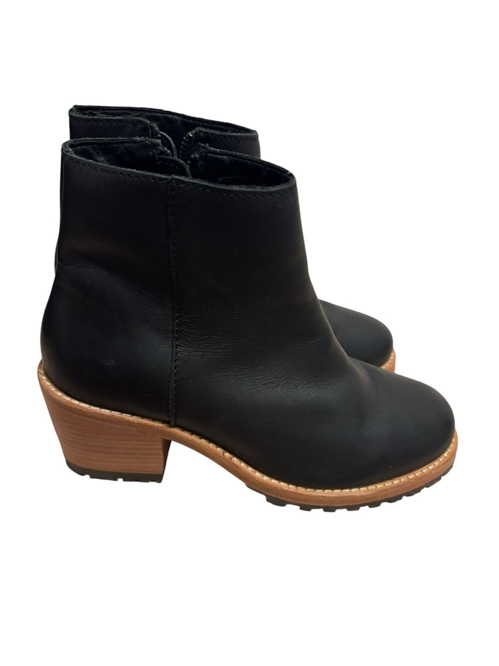Patina Black Leather Ankle Boots – Size 7 / EU 37
